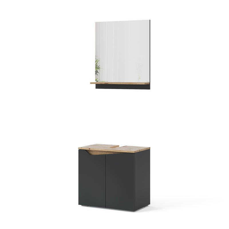 Vicco Zestaw mebli łazienkowych Marelle, Antracyt, 2 części