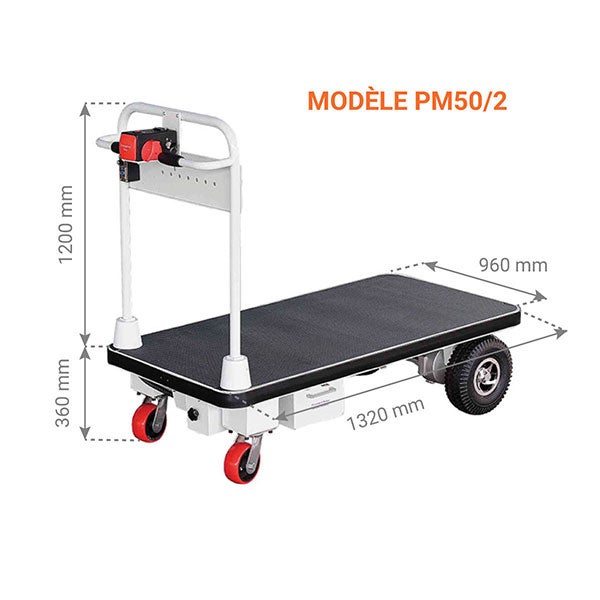 Chariot de manutention motorisé avec barrières - charge max 400kg - PM50/1/KITGUARD - 4