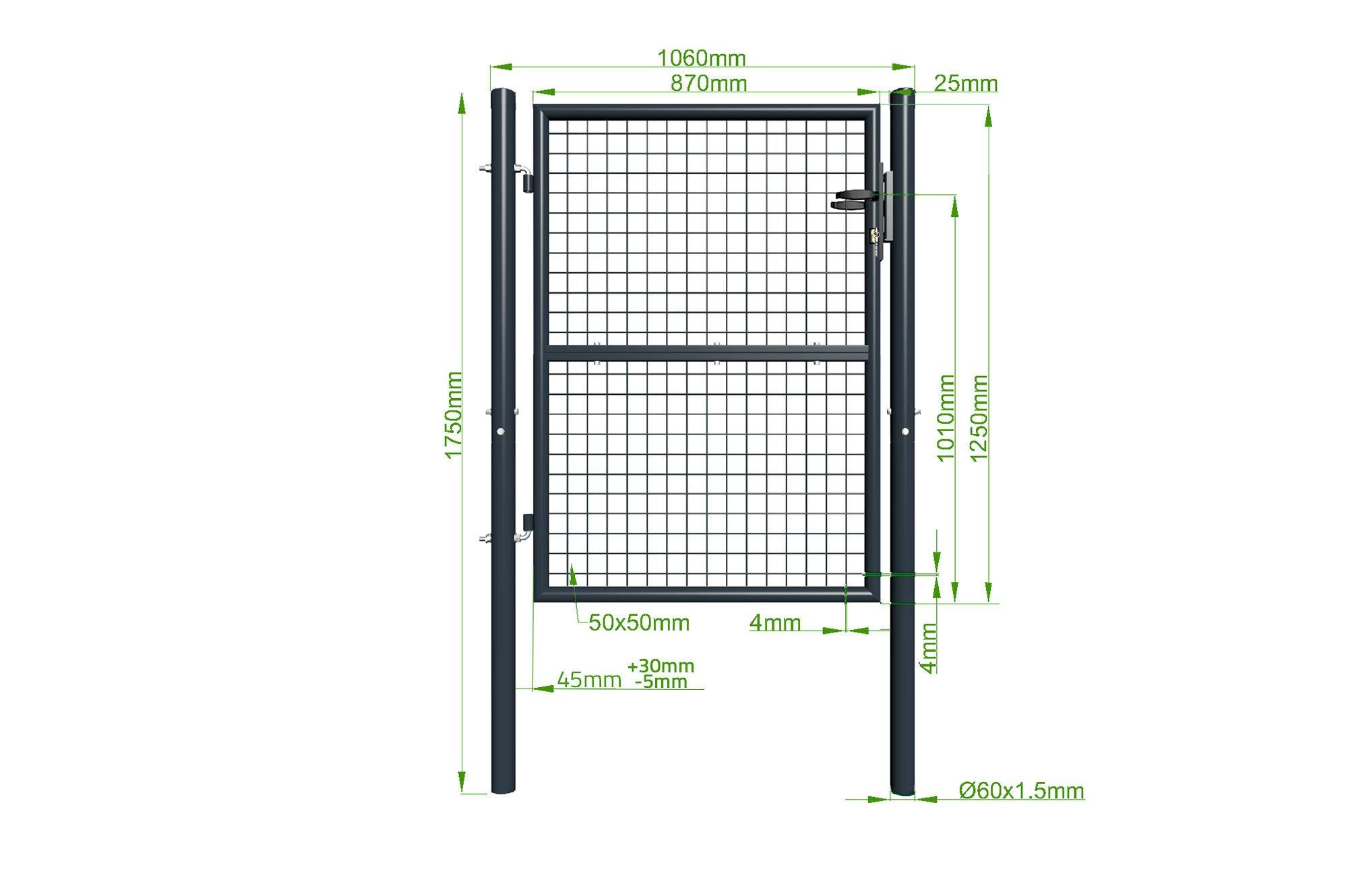 Portillon grillagé 1m OLGA H.130cm Gris - 5