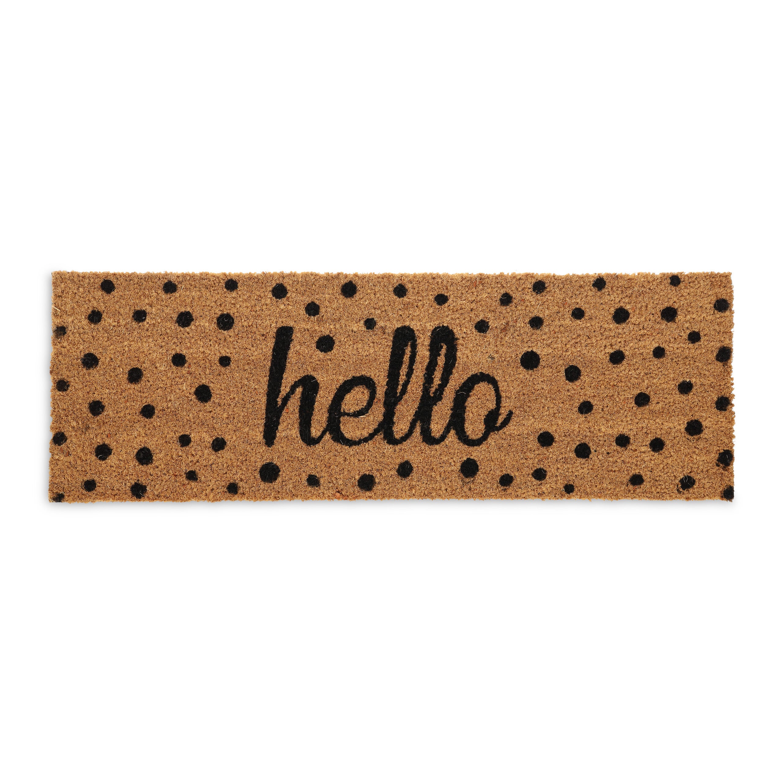 Relaxdays Felpudo De Coco Con Líneas, 1,5 X 60 X 40 Cm, Rectangular, Antideslizante, Fibra De Coco, Goma, Negro Natural