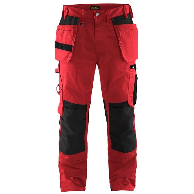 BLAKLADER Pantalon de travail artisan - 1555 - Rouge / Noir - 56 - Jambes courtes