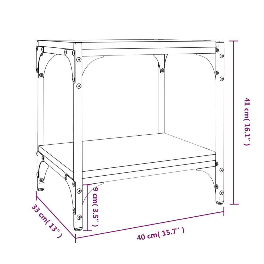 Maison Exclusive - Meuble TV Sonoma gris 40x33x41 cm Bois d'ingénierie et acier - 9