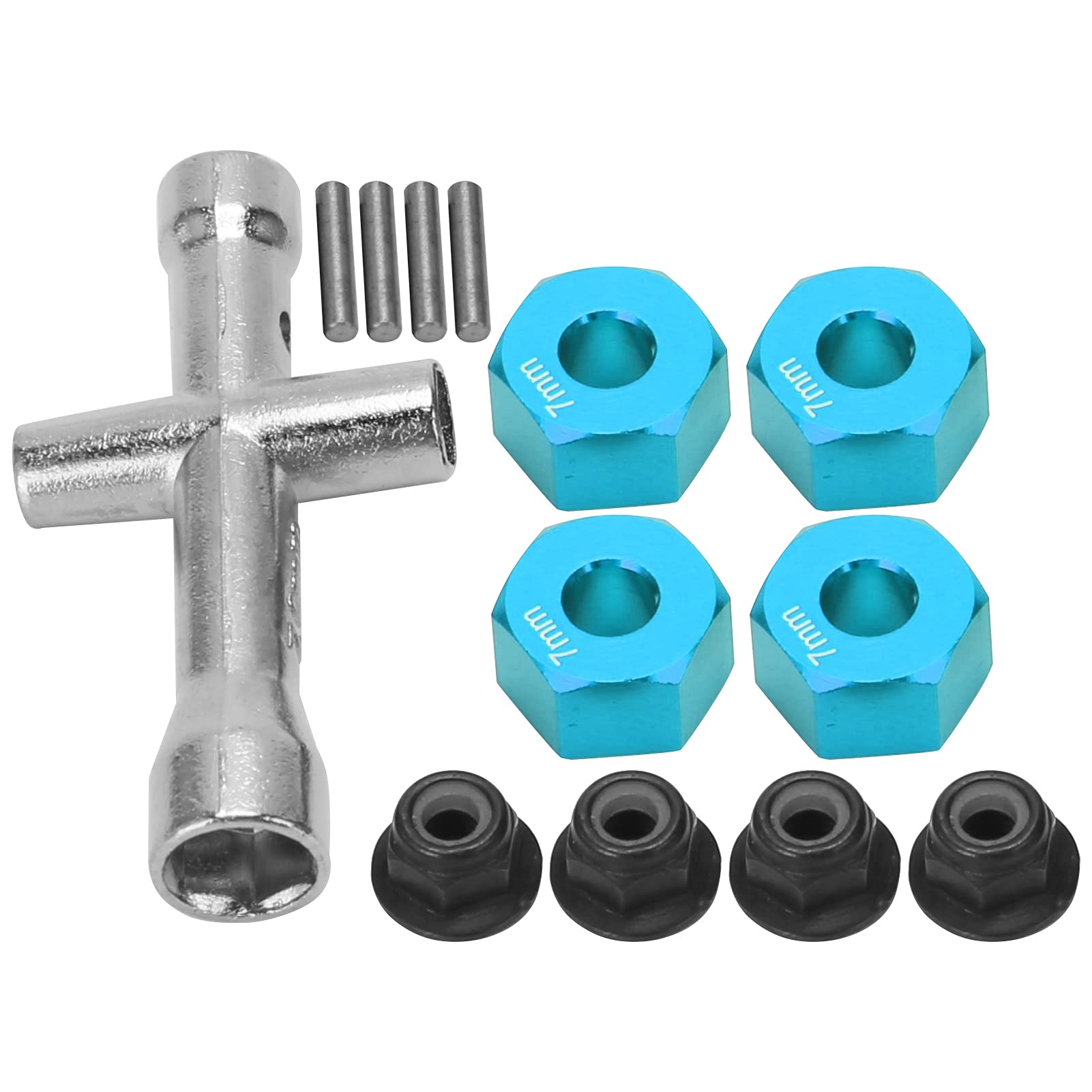 Lot De 4 Adaptateurs Moyeu Hexagonal Roue RC 17mm Alliage Aluminium ZD Racing 07 1/7