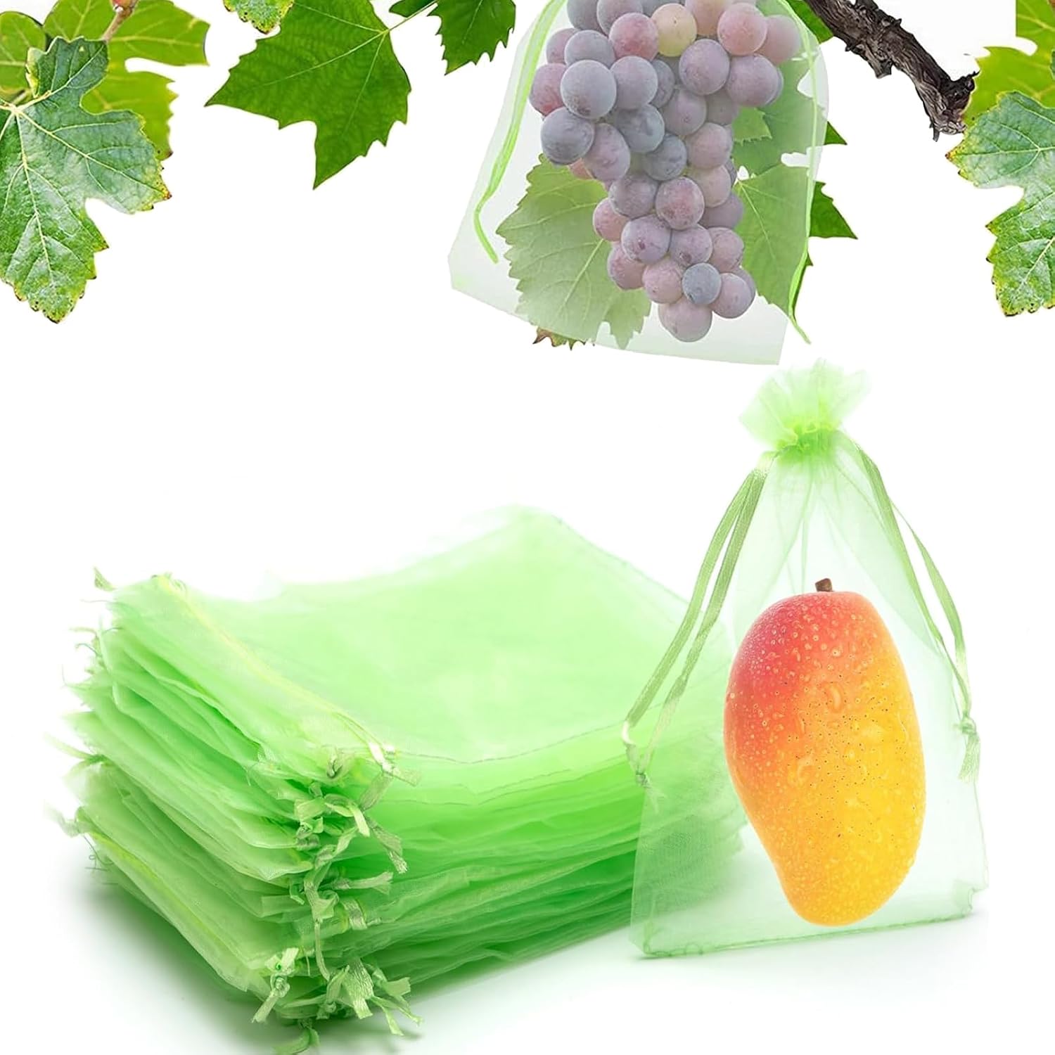 Sacs De Protection Fruits | 100 Sachets Filets Verts