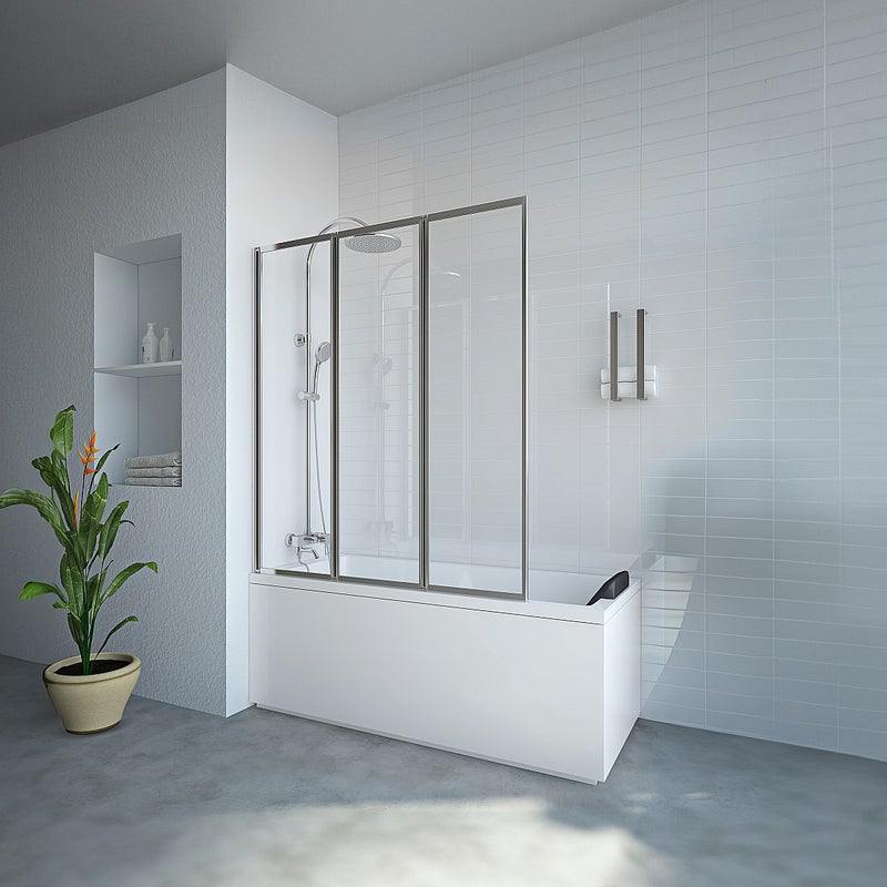 Parawan nawannowy składany z metalu - Chrom - 120 x 140 cm - DISTRICT