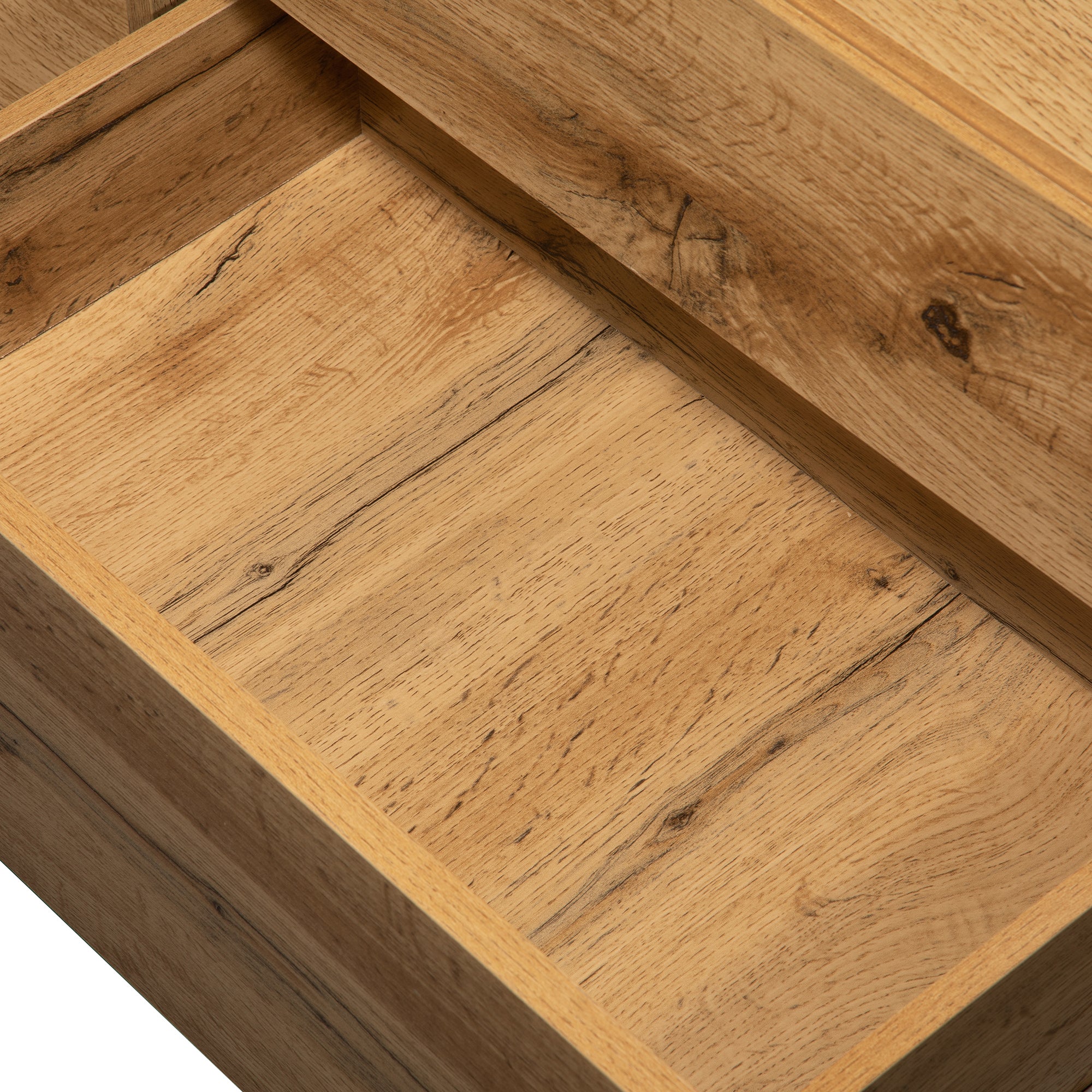 Meuble TV 180cm style industriel à grain de bois - naturel - 8