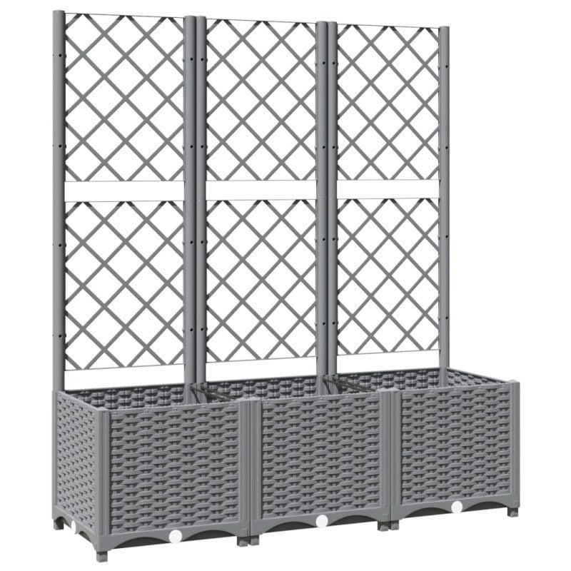 Jardinière avec treillis Gris clair 120x40x136 cm PP - 2