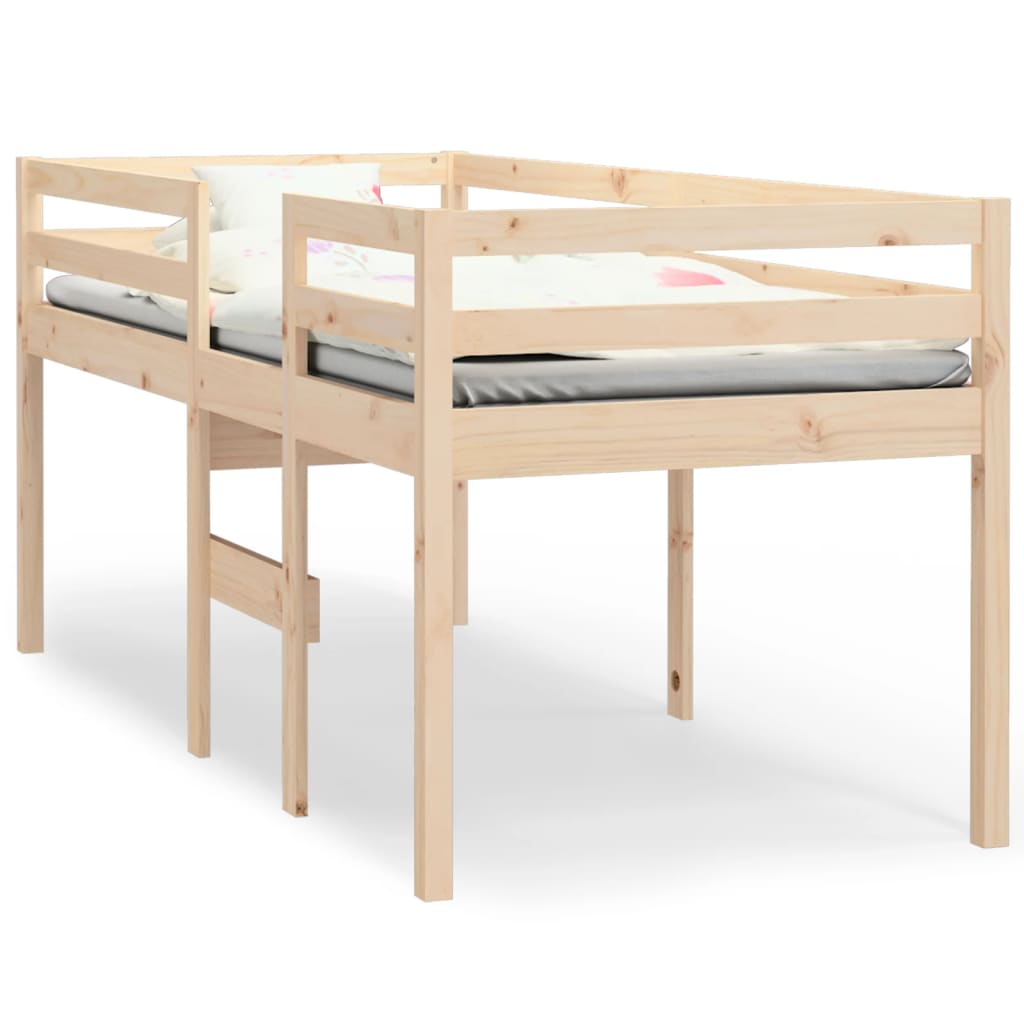 Lit haut 90x190 cm Bois de pin massif - 2