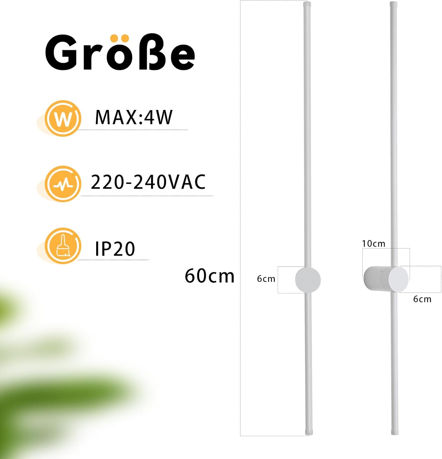 NETTLIFE Kinkiet wewnętrzny LED Kinkiet 60 cm Biały Nowoczesny design Lampa schodowa Ciepła biel 3000 K Obrotowa - 6