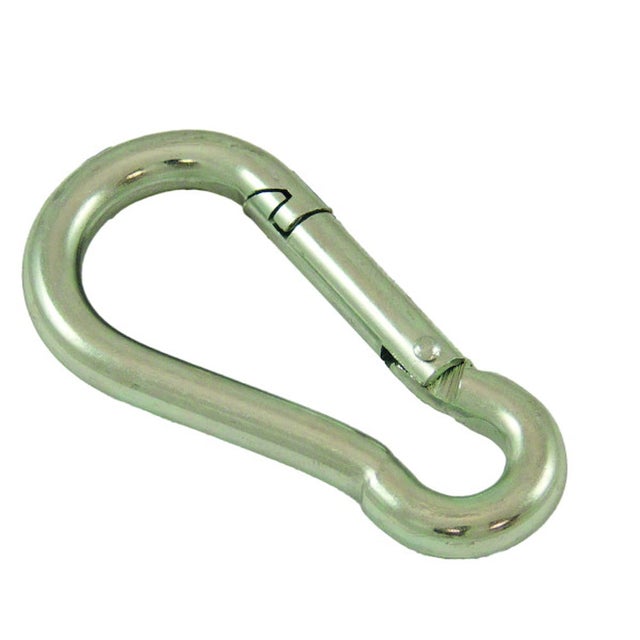 Mousqueton acier zingué, diamètre 10 mm, longeur 100 mm, boîte de 5 pièces
