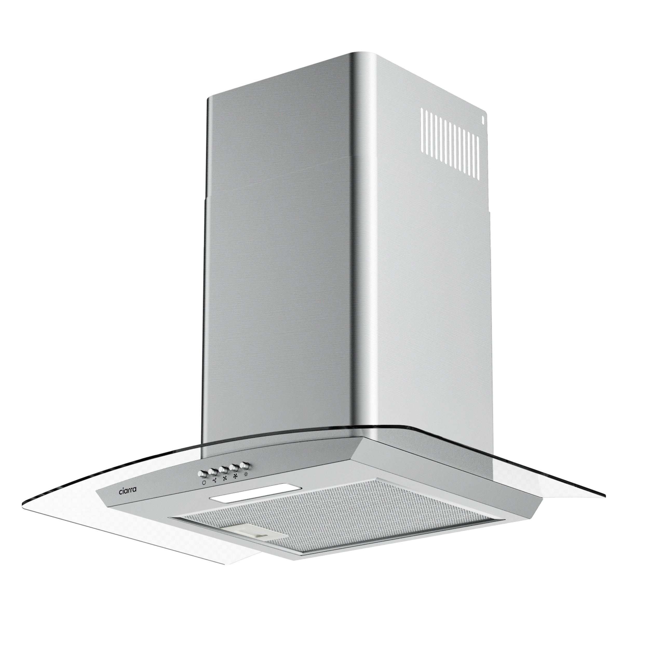 CIARRA Hotte Murale 650m3/h 3 Vitesses Classe A+++ Filtre Actif Inclus