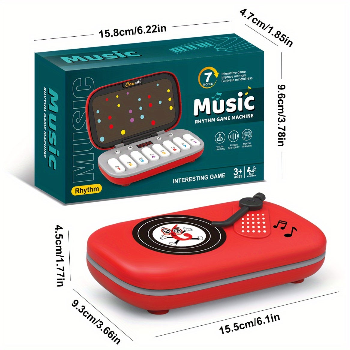 Console portatile per giochi ritmici musicali, pianoforte tascabile multifunzionale, giocattolo musicale educativo adatto a ragazzi ragazze divertente - 9