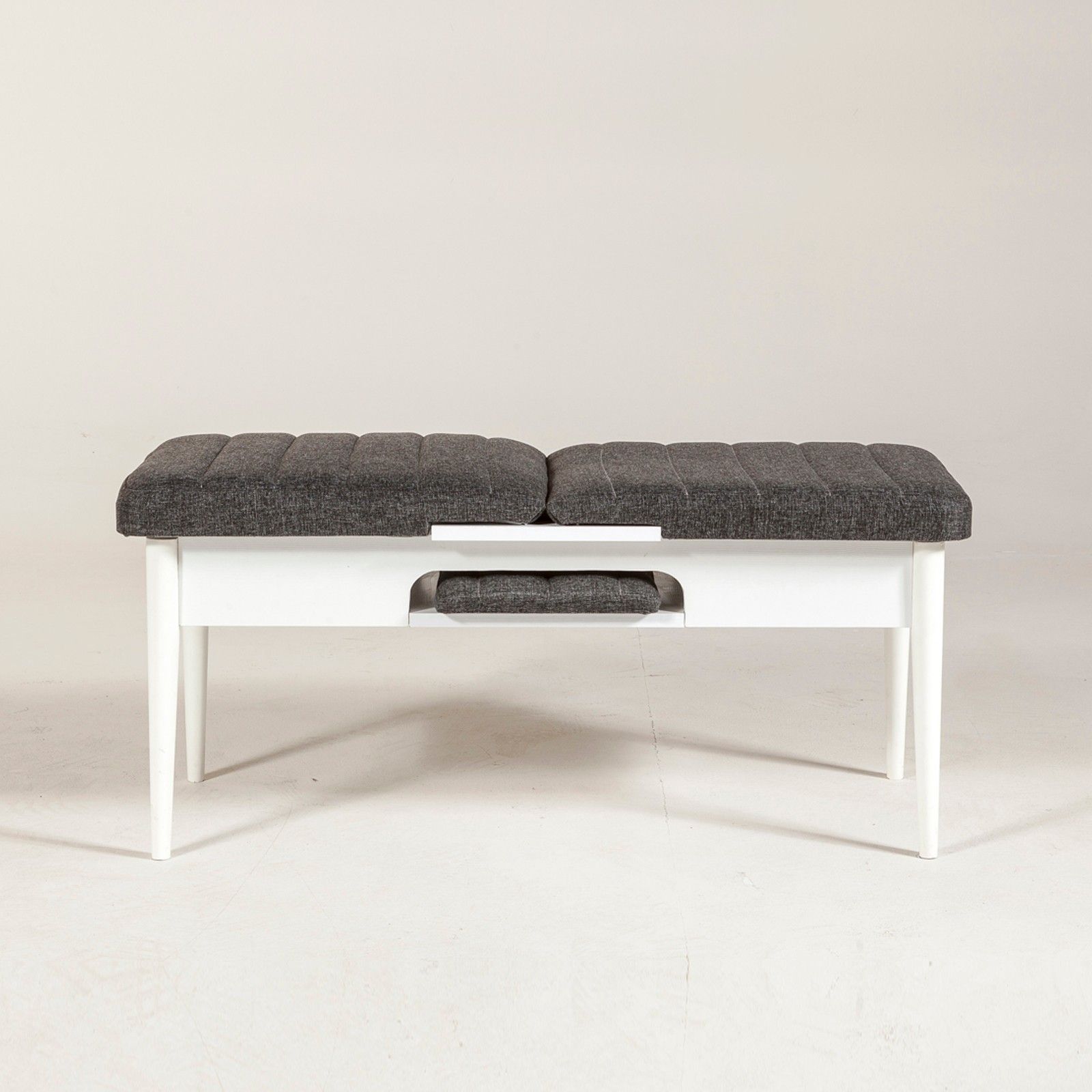 Banc capitonné Scamnum Bois Blanc et Anthracite | Leroy Merlin