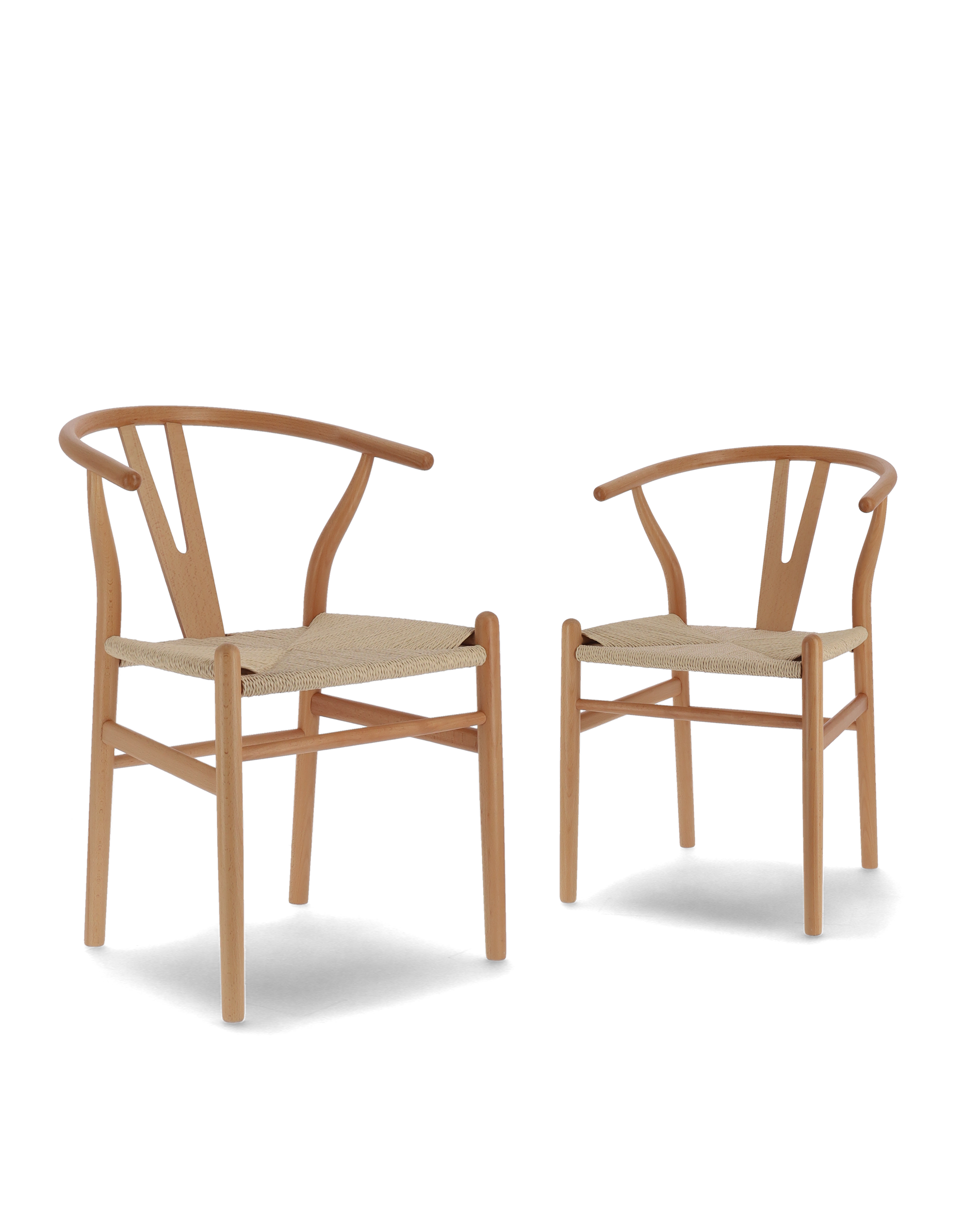 Pack de 2 sillas de comedor OTTI silla salón en madera y rafia | Leroy ...