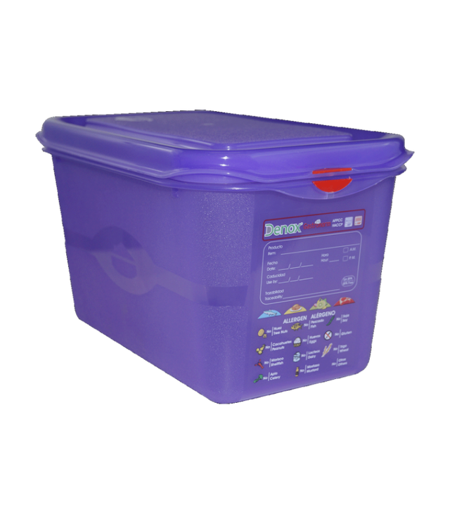 Denox Contenitore Gastronorm ALLERGENI 1/4 h 150 ,coperchio ermetico -40°+100° HACCP