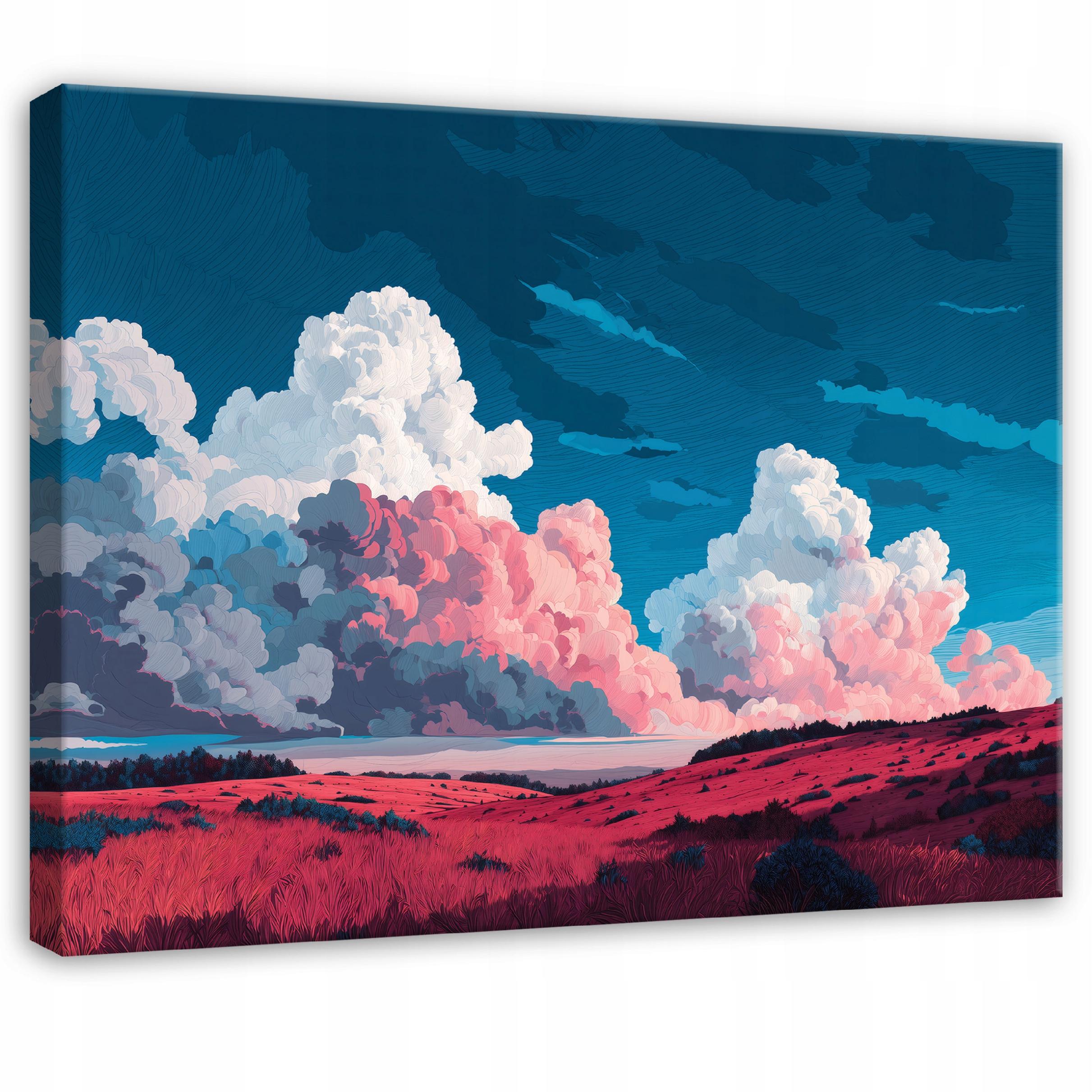 Tablou Canvas munti roz acuarela Tablou decorativ Living Bucatarie Tablouri de perete 60x40 cm