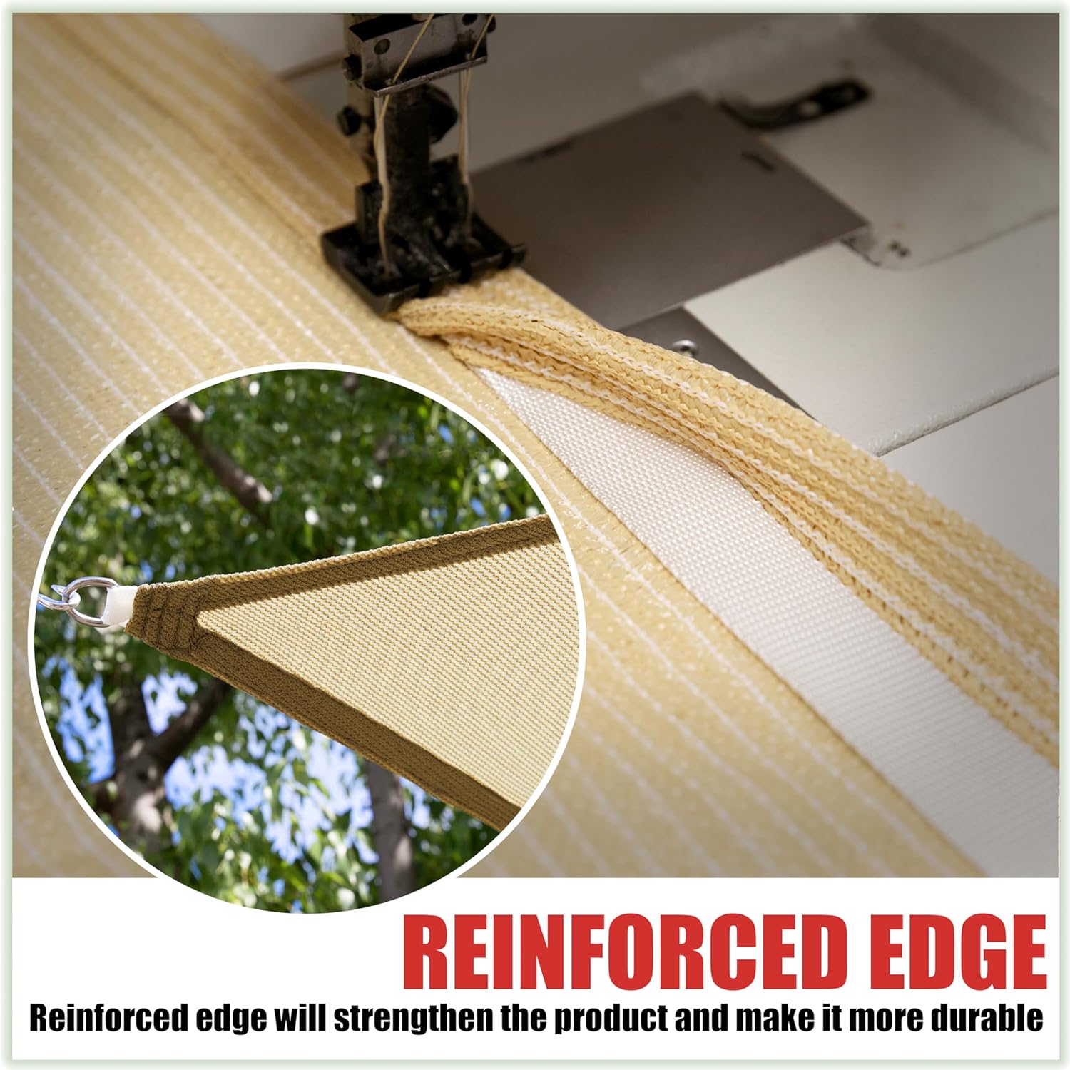 Voile d'ombrage Rectangulaire 3x4m Imperméable Toile Ombrage UV Protection pour Patio Jardin, Terrasse,Extérieur, Balcon, Beige - 5