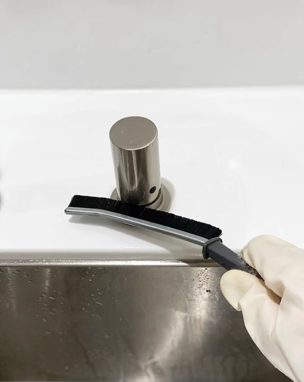 Spazzola per fughe da bagno, con setole dure, scanalature, spazzola per la pulizia delle fessure, spazzola per la pulizia delle fughe, per la pulizia profonda del bagno, 3 pezzi (3 pezzi