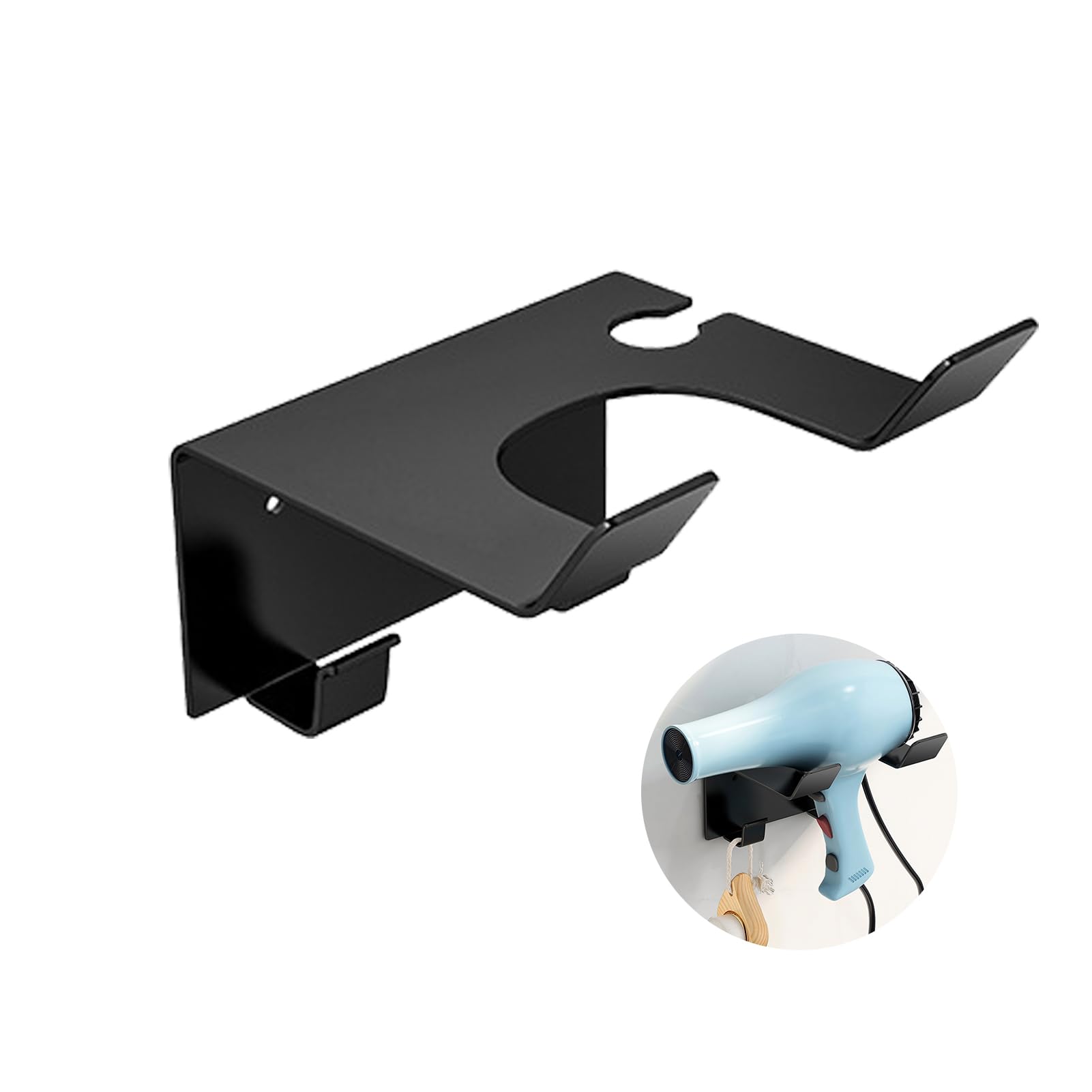 Support Mural Pour Sèche-cheveux Dyson Airwrap - Sans Perçage, Noir, Acier