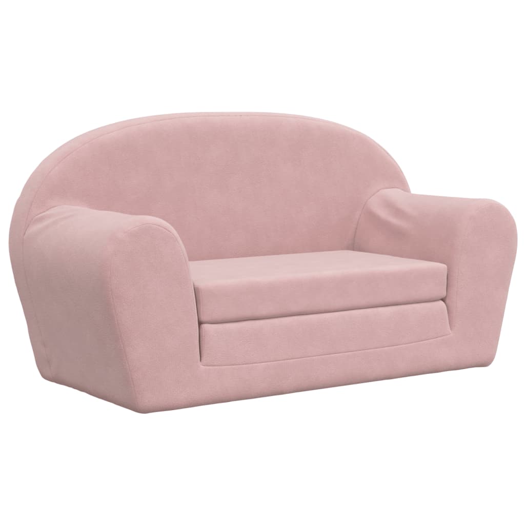 Sofá cama para niños de 2 plazas | sofá de salón | sofá de descanso felpa suave rosa cfw96986