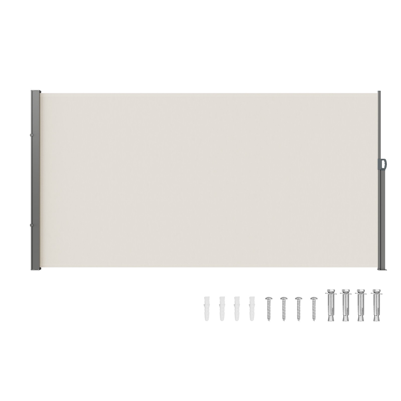 VEVOR Auvent Latéral Rétractable 160x300 Cm Beige - Paravent Extérieur Imperméable Anti-UV30+ Brise-Vue Pour Balcon Terrasse Jardin
