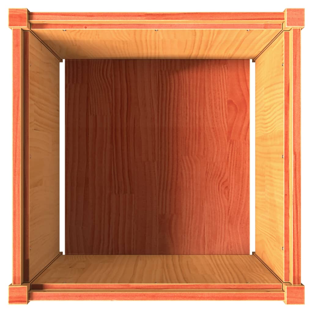 Jardinière, Bac à fleurs, Pot de fleurs cire marron 60x60x60 cm bois de pin massif n1913l - 7