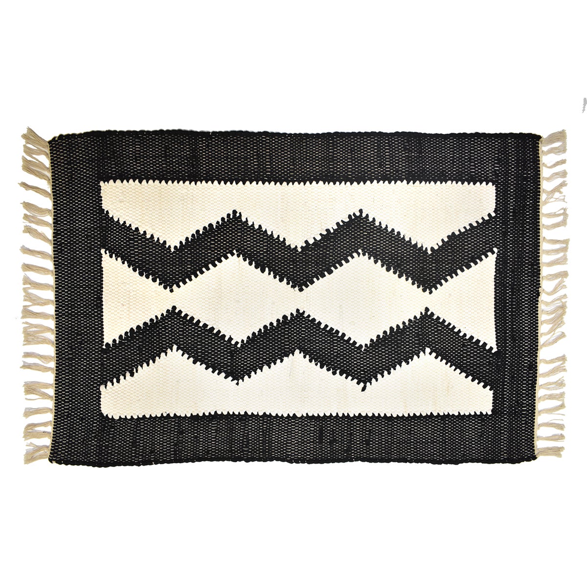 Origen home decor alfombra algodon 50x80 | alfombras negro rectangular 1x80x50cm