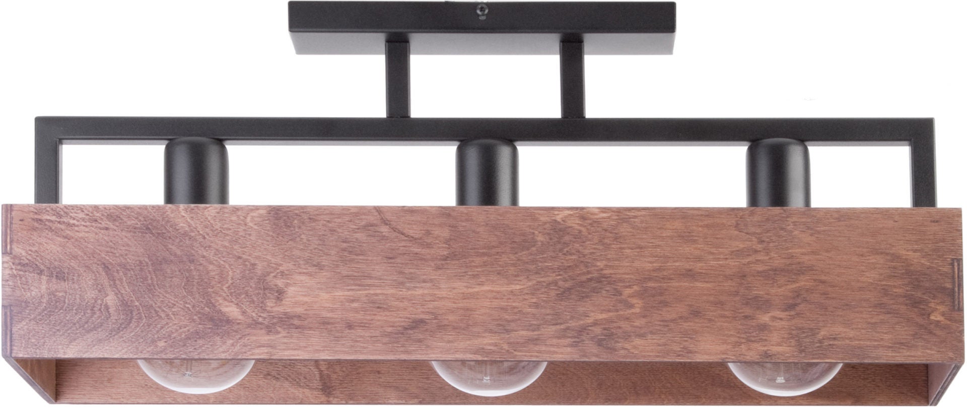 Lampa sufitowa wisząca Dakota ciemne drewno-czarna 3xE27x15W dekoracyjna wym: 25 x 60 x 16 cm metal SIGMA