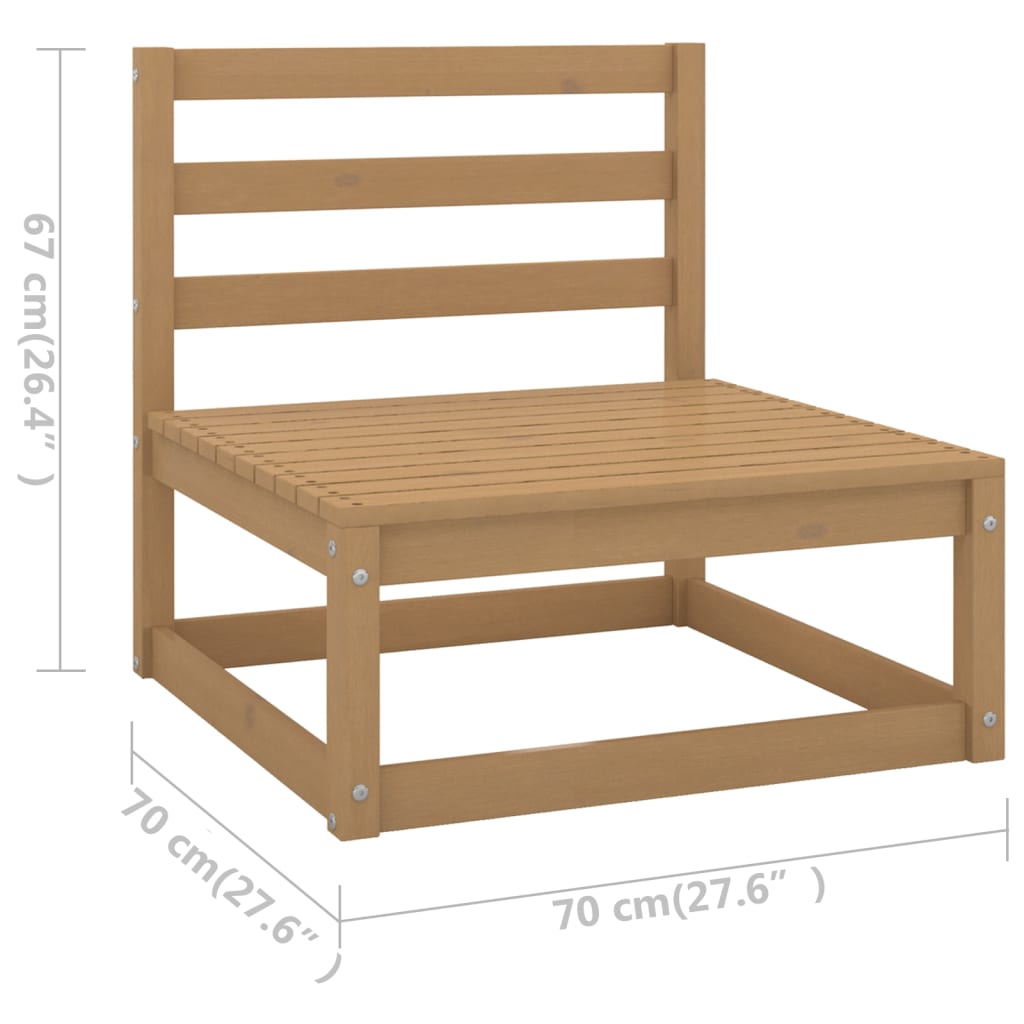 Salon bas de jardin en Bois Marron 8 personnes - 7