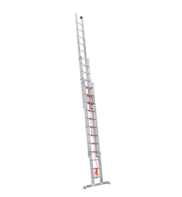 Echelle coulissante à corde professionnelle 3 plans 3x12 échelons 8m/8,4m en alu Hailo Trio