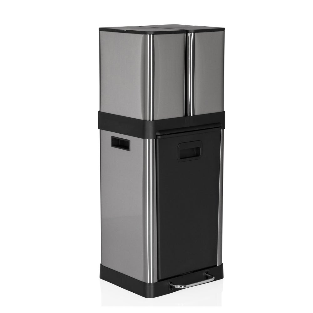 Wiadro na śmieci CLEAN 3 Srebrny / czarny hjh OFFICE