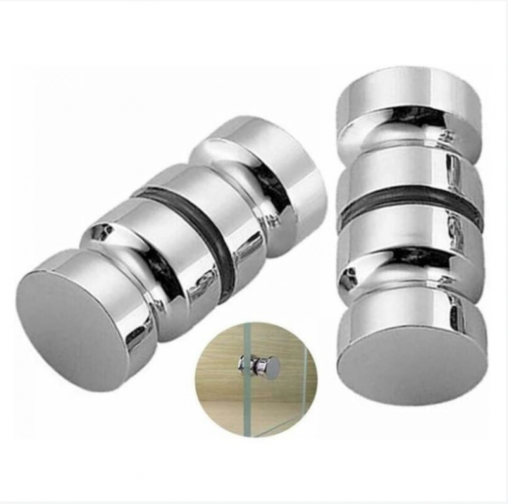 Zestaw 2 klamek do drzwi prysznicowych,klamka do drzwi wannowo-prysznicowych, wymienne klamki 30 mm w kolorze polerowanego chromu, uchwyt aluminiowy