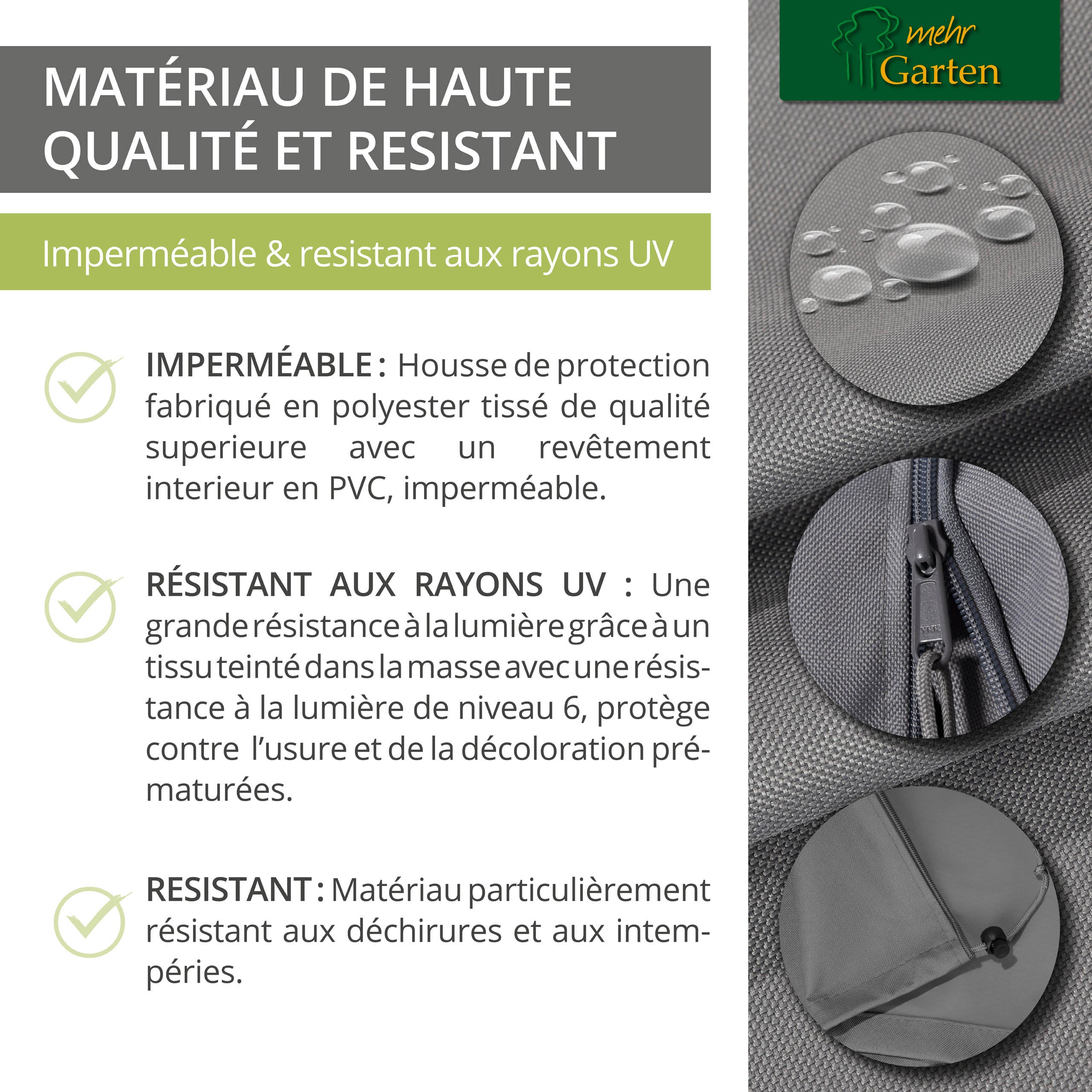 Housse De Parasol, 8 Baleines, 3 M, Imperméable, Résistante Aux UV Tissu De Remplacement Pour Terrasse Exterieur Terrasse Beige 87563993