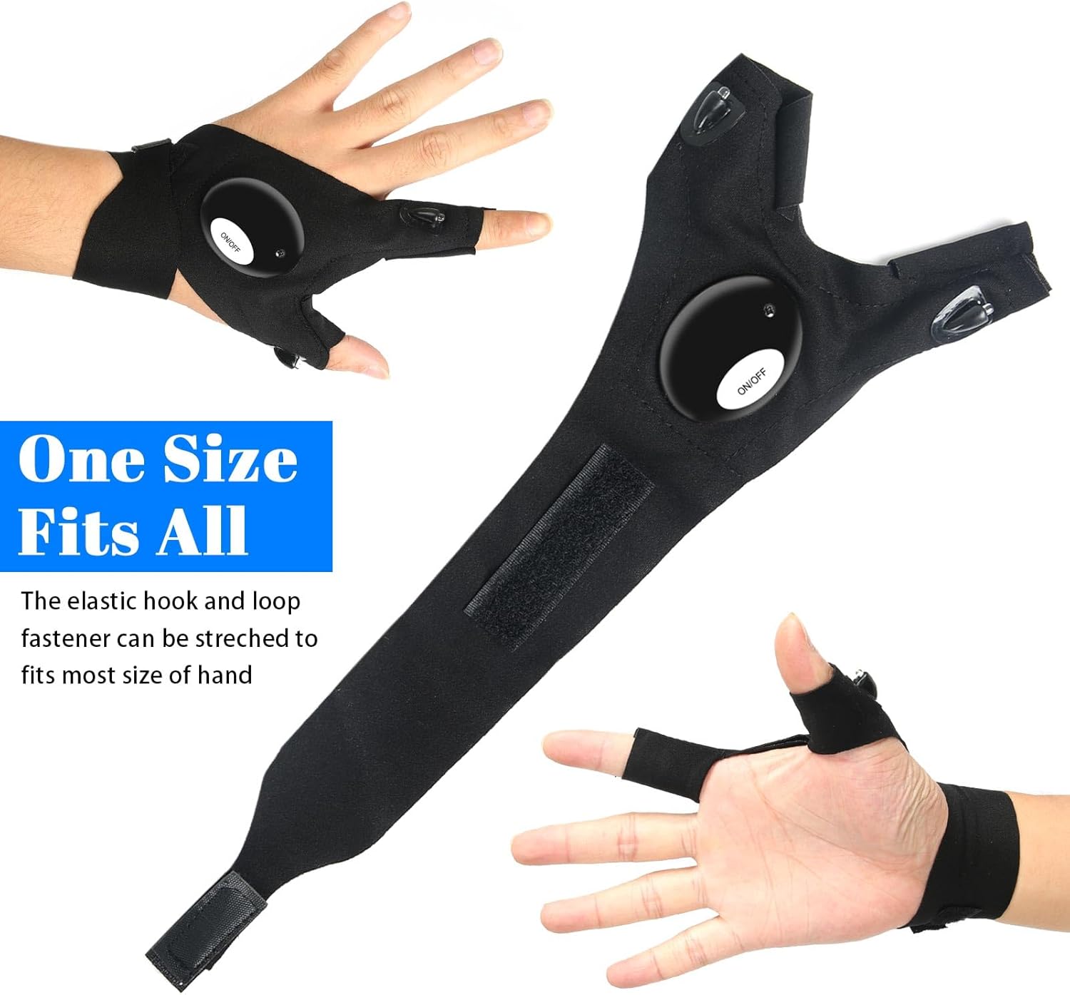 Des gants avec lampe torche LED intégrée, une lampe torche ludique idéale pour la pêche et le camping. - 6