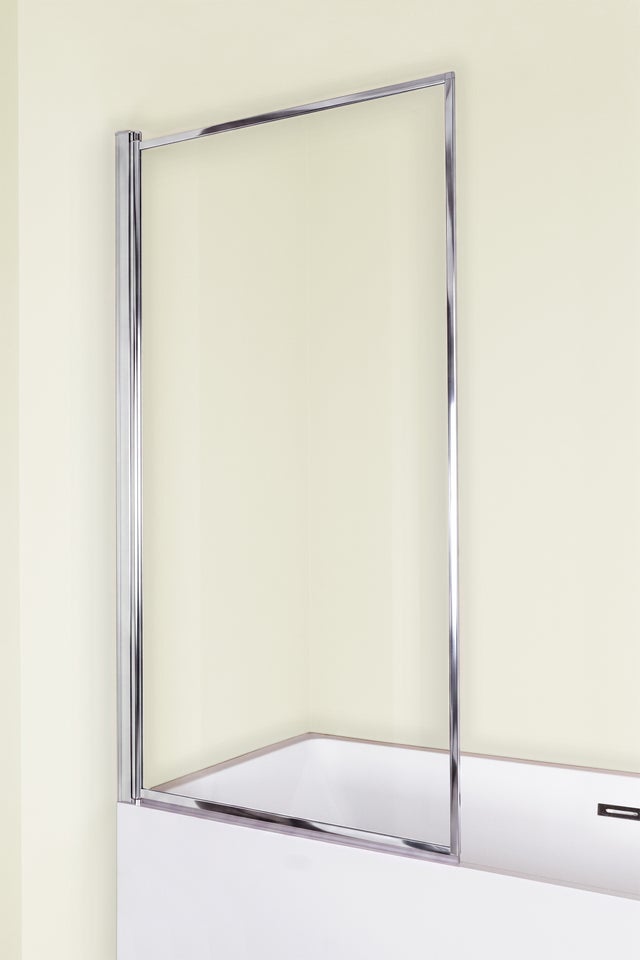 Paroi de baignoire MARK 80x140cm - encadrement finition chromée - verre transparent BASS