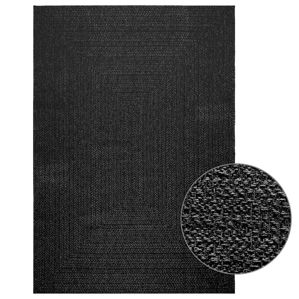 Vidaxl alfombra zizur apariencia yute interior exterior antracita