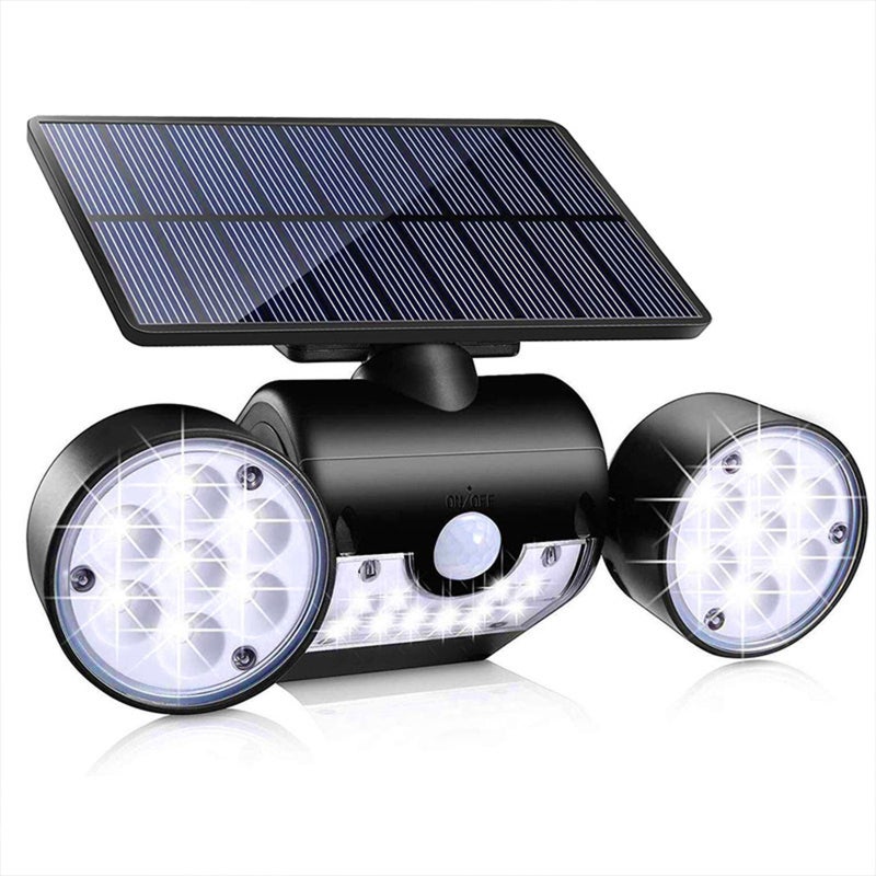 Lampa Solarna z Czujnikiem Ruchu, 3 Głowice Ścienne - Garaż/Ulica/Ogród Zewnętrzny