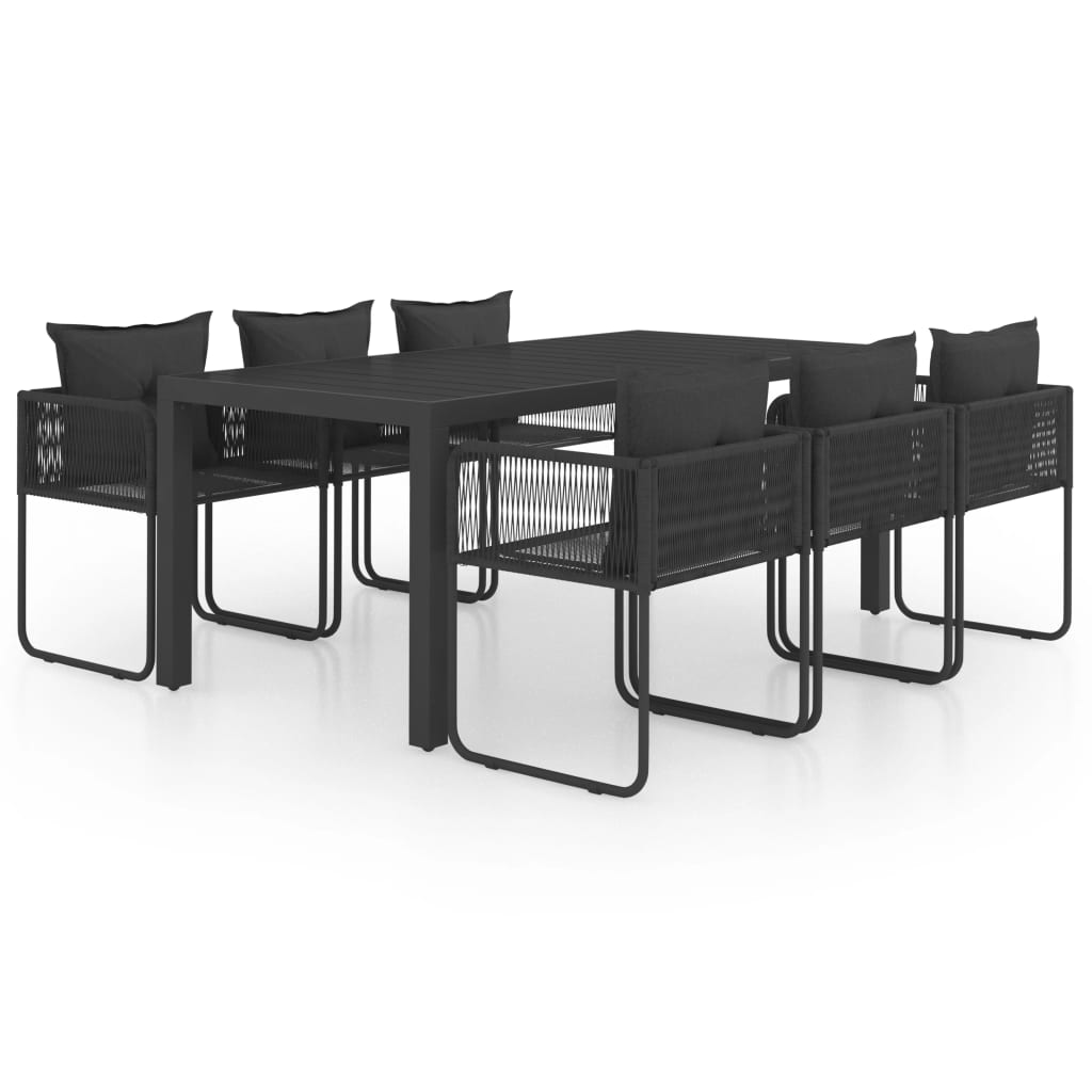 Ensemble à manger de jardin 7 pcs PVC résine tressée noir vidaXL - 2
