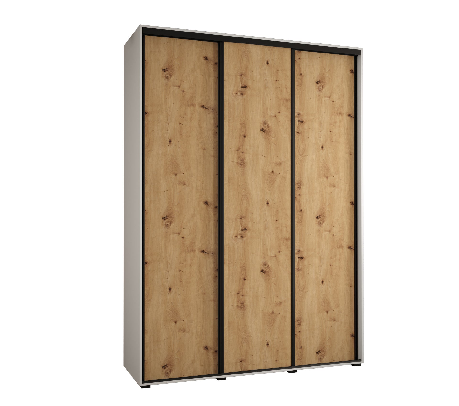 Szafa przesuwna wysoka Davos 1 170 x 45 x 235,2 cm biały + artisan + u. czarny - Abiks Meble
