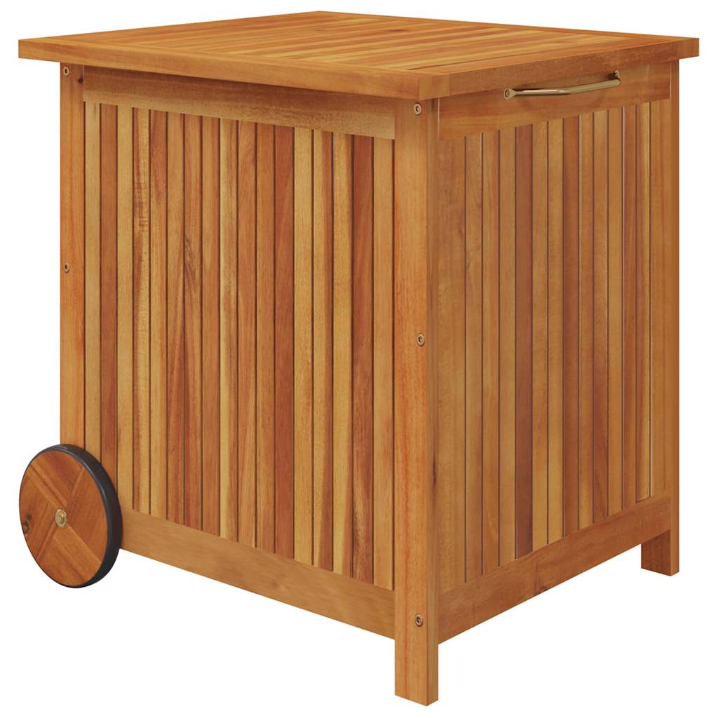 Coffre de jardin à roulettes, en bois d'acacia massif, 60 x 50 x 58 cm - COMFORTXL - 3