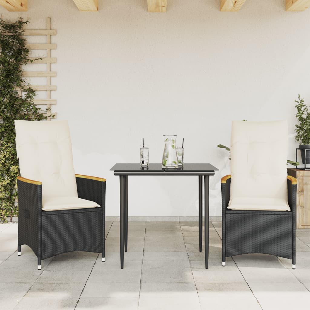 SPRINGOS Salon de Jardin Acapulco 2 chaises Table Basse en rotin synthétique Design extérieur intérieur terrasse avec Assise Profonde Confortable
