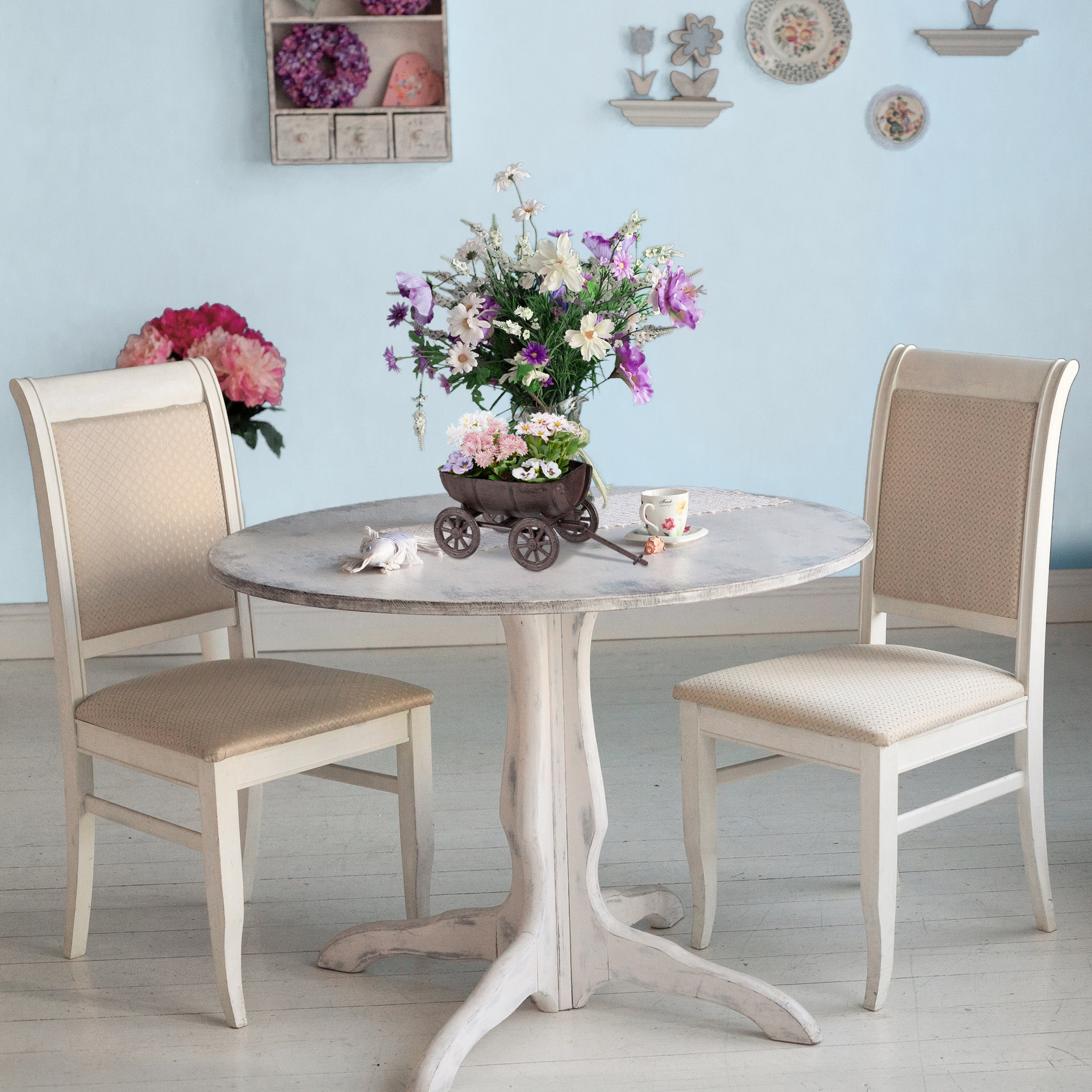 Relaxdays Tonneau à plantes, décoration de jardin, demi barique à vin, brouette, fonte de fer, HLP 18x20x29cm, brun - 3