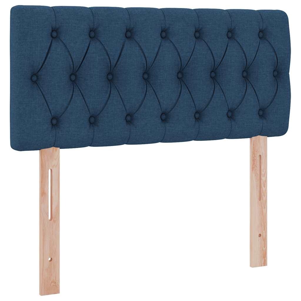 Lit avec rangement et matelas, bleu, 90 x 190 cm, velours - 9