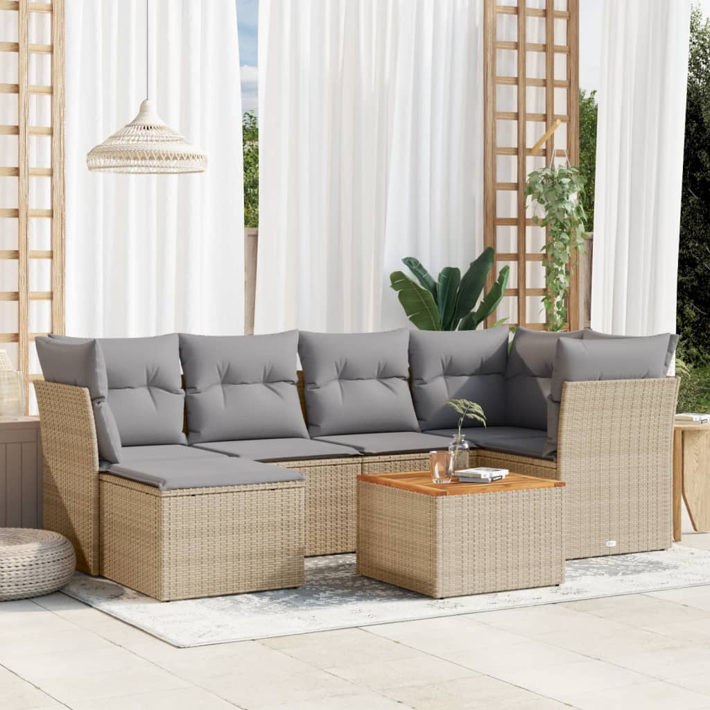 Set Giardino Outsunny 4 Posti - Divano, 2 Poltrone E Tavolino Con 7 Cuscini Grigi - Foto 2