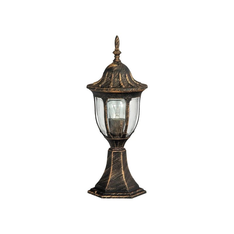 Lampa ogrodowa stojąca Milano złoto antyczne 1xE27x60W IP43 wym: 43 x 16,5 x 16,5 cm metal Rabalux