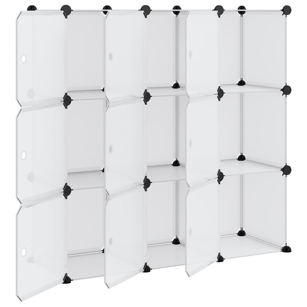 Maison Exclusive - Contenitore a Cubo con 9 Cubi e Ante Trasparente PP - 4