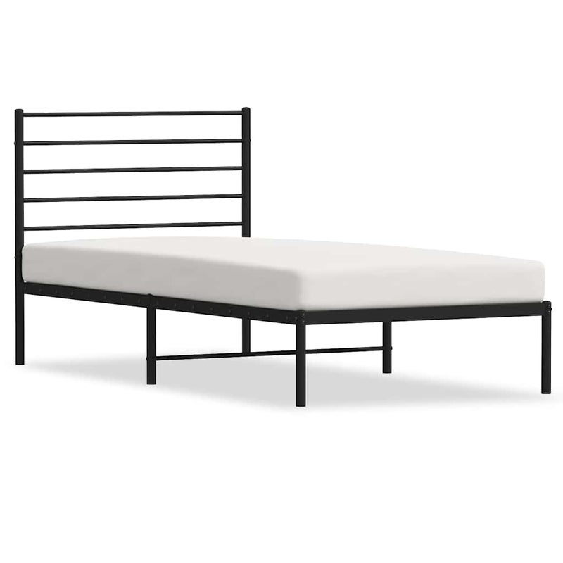 Zdjęcia - Łóżko Metalowe Czarne Rama Łóżka Ze Stelażem Do Sypialni Pokoju 100x200 cm