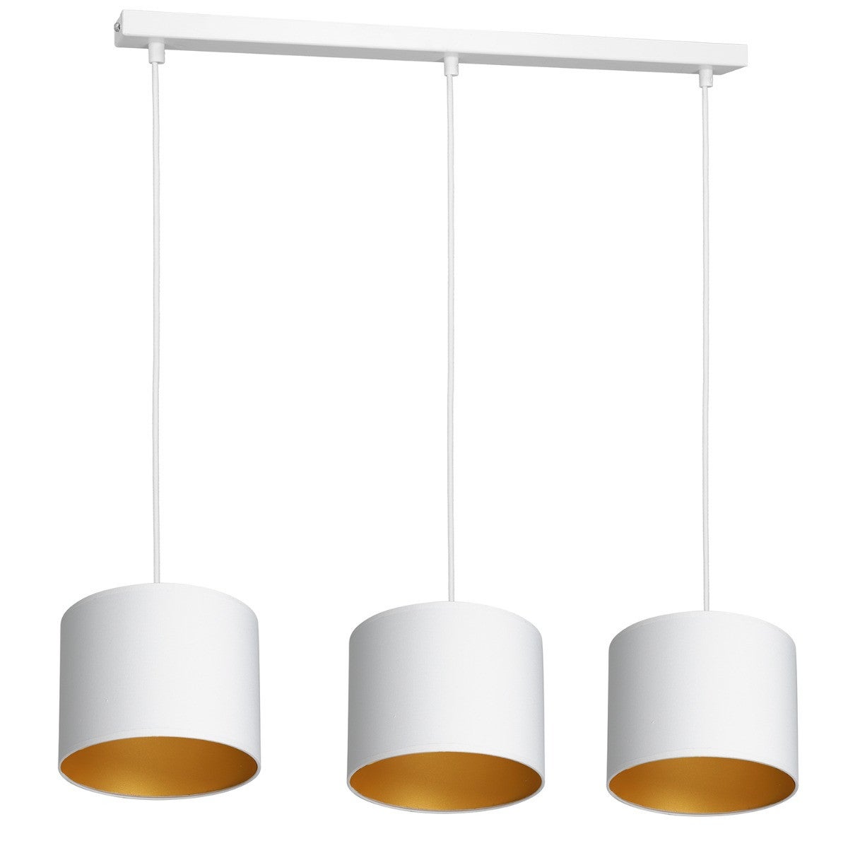 Lampa wisząca Arden biały matowa-złota 3xE27x15W wym: 110 x 75 x 18 cm tkanina Luminex