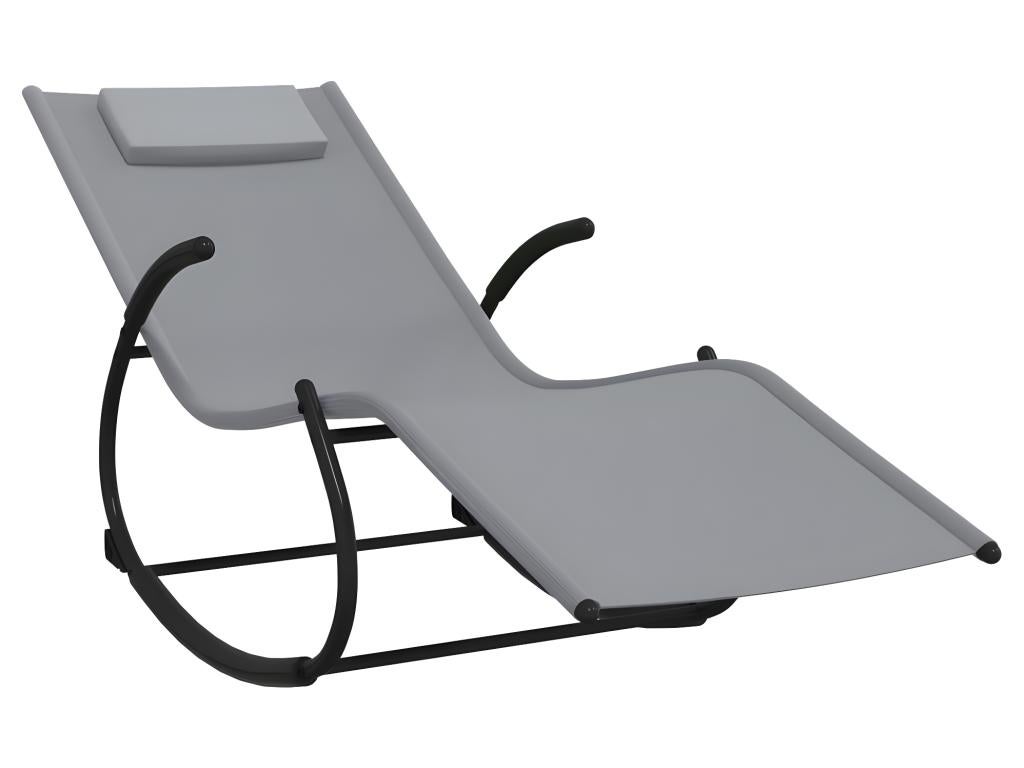 Sdraio sdraio prendisole lettino da giardino terrazza mobili da esterno a dondolo 164 acciaio e tessili g 02_0012973 - 6