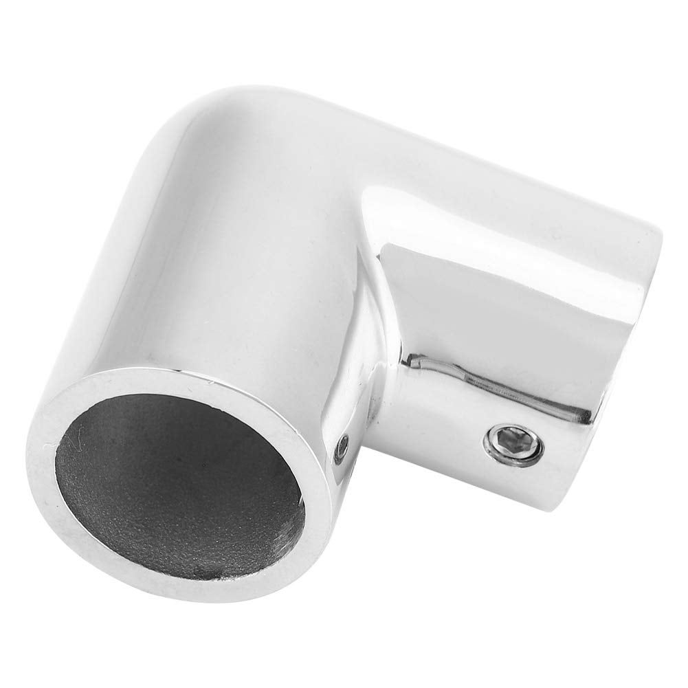 Raccordo Corrimano A 3 Vie In Acciaio Inox 316 Per Tubi Ø 22,2 Mm - Connettore Angolare Lucidato A Specchio (2 Pezzi)